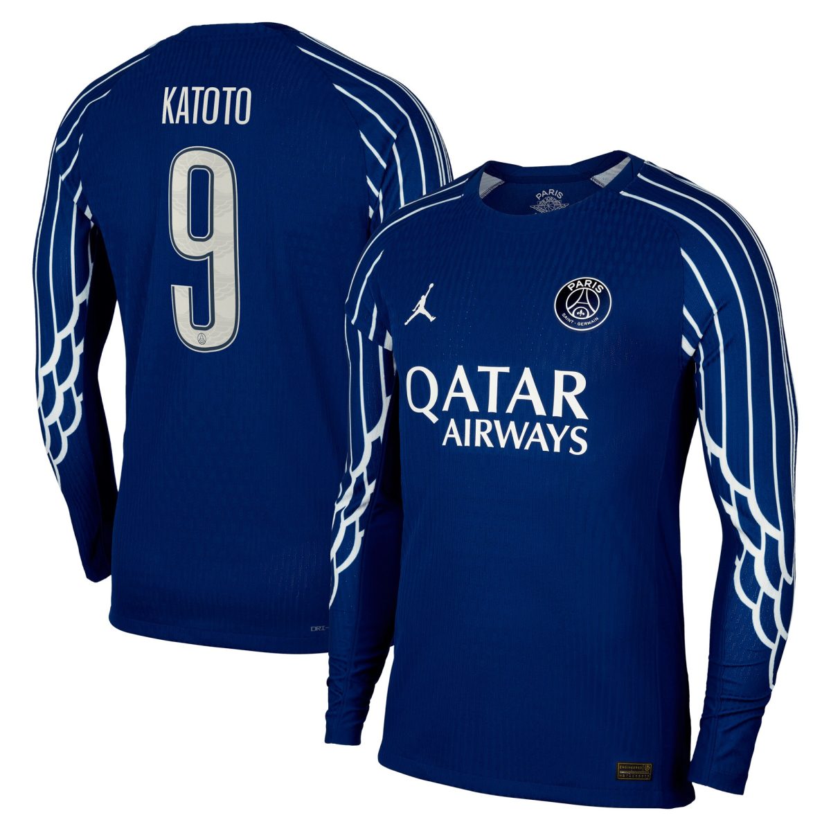 maglia da gara jordan dri-fit adv psg fourth 2024-25 – manica lunga – bambini con stampa katoto 9 Collezione | Kit e Maglie PSG