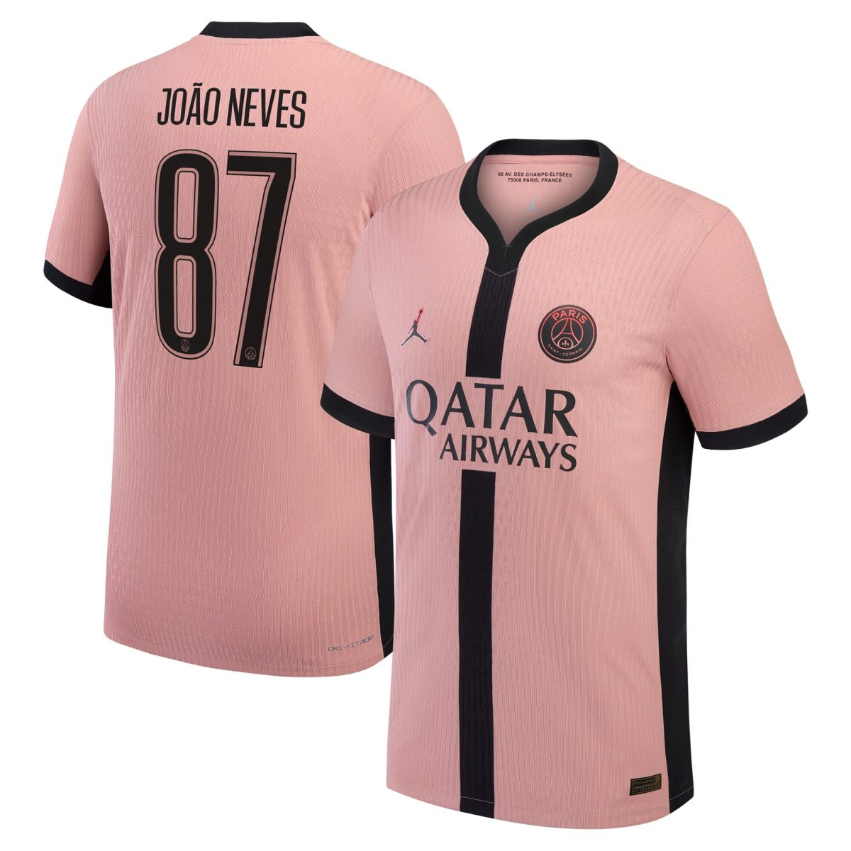 maglia da gara psg jordan third dri-fit adv 2024-25 con stampa cup joao neves 87 Collezione | Kit e Maglie PSG