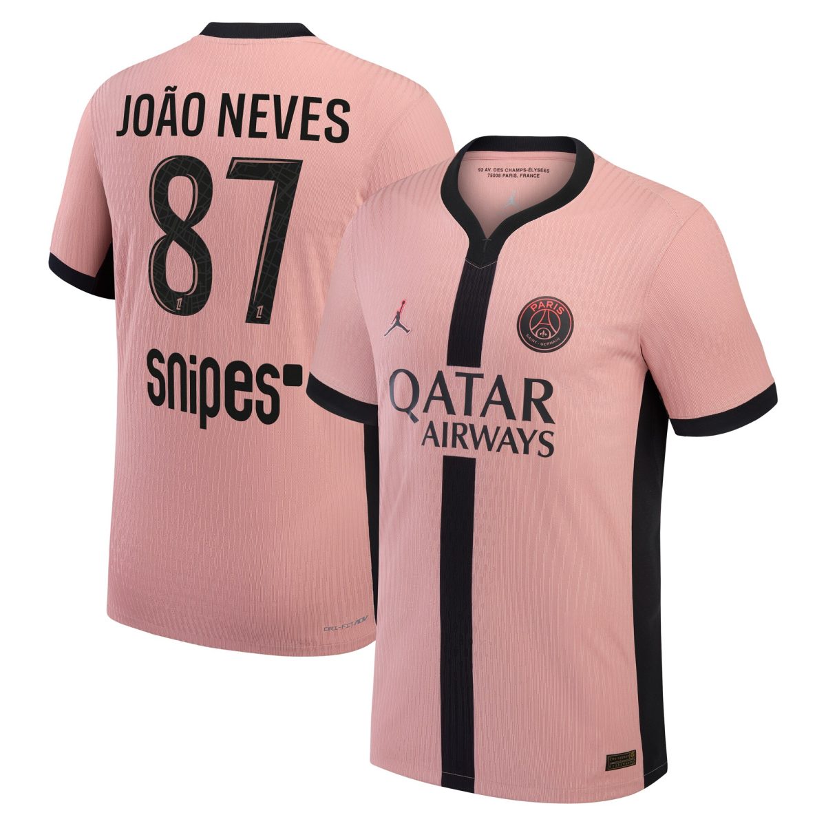 maglia da gara psg jordan third dri-fit adv 2024-25 con stampa joao neves 87 Collezione | Kit e Maglie PSG