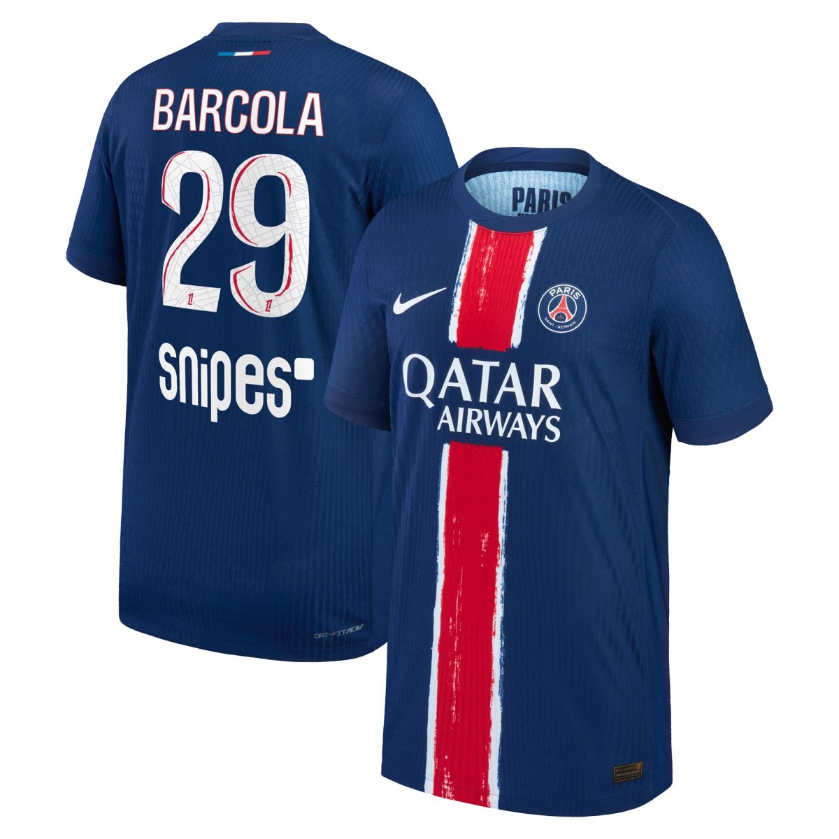 maglia da gara psg nike dri-fit adv home 2024-25 – bambini con stampa barcola 29 Collezione | Kit e Maglie PSG