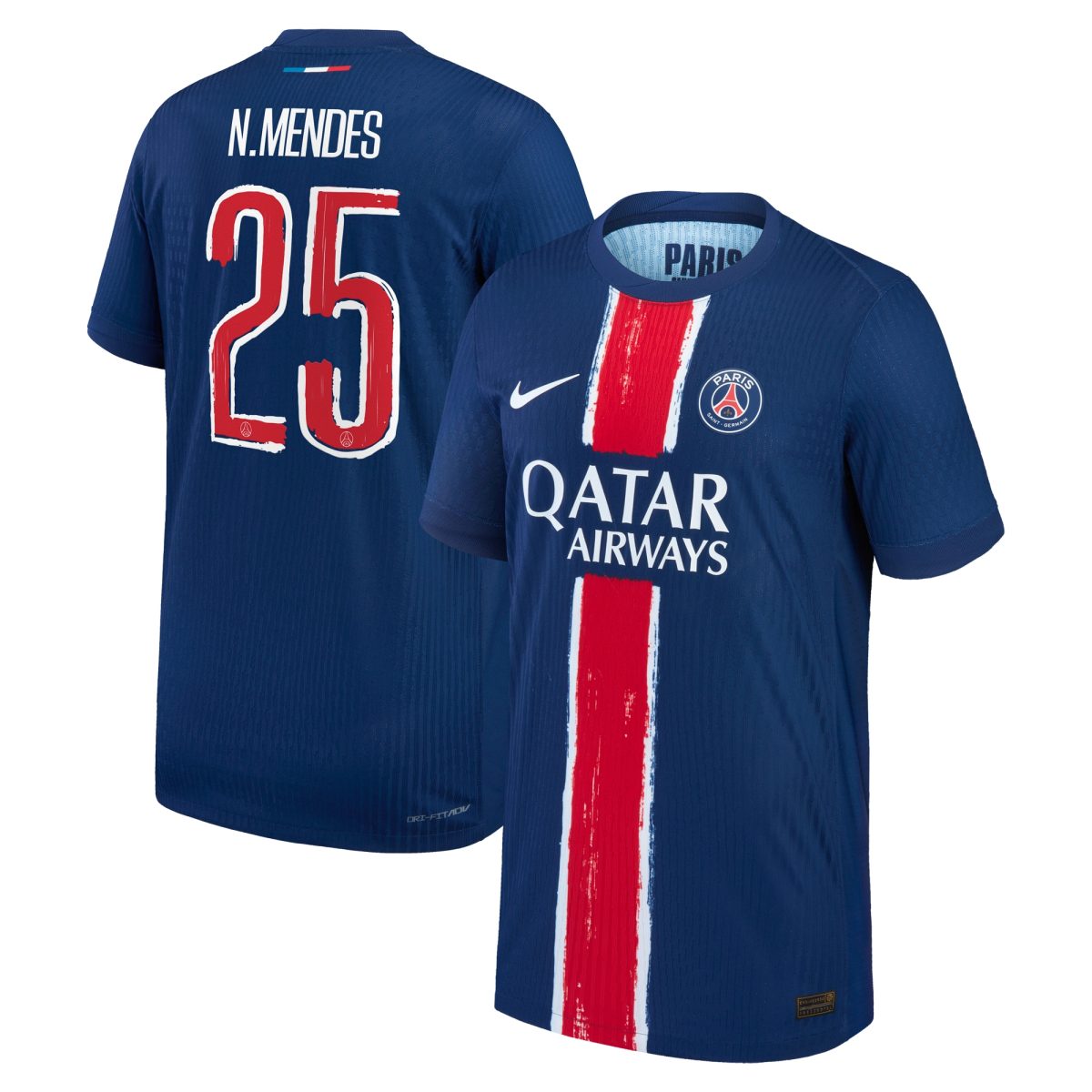 maglia da gara psg nike dri-fit adv home 2024-25 – bambini con stampa cup n.mendes 25 Collezione | Kit e Maglie PSG