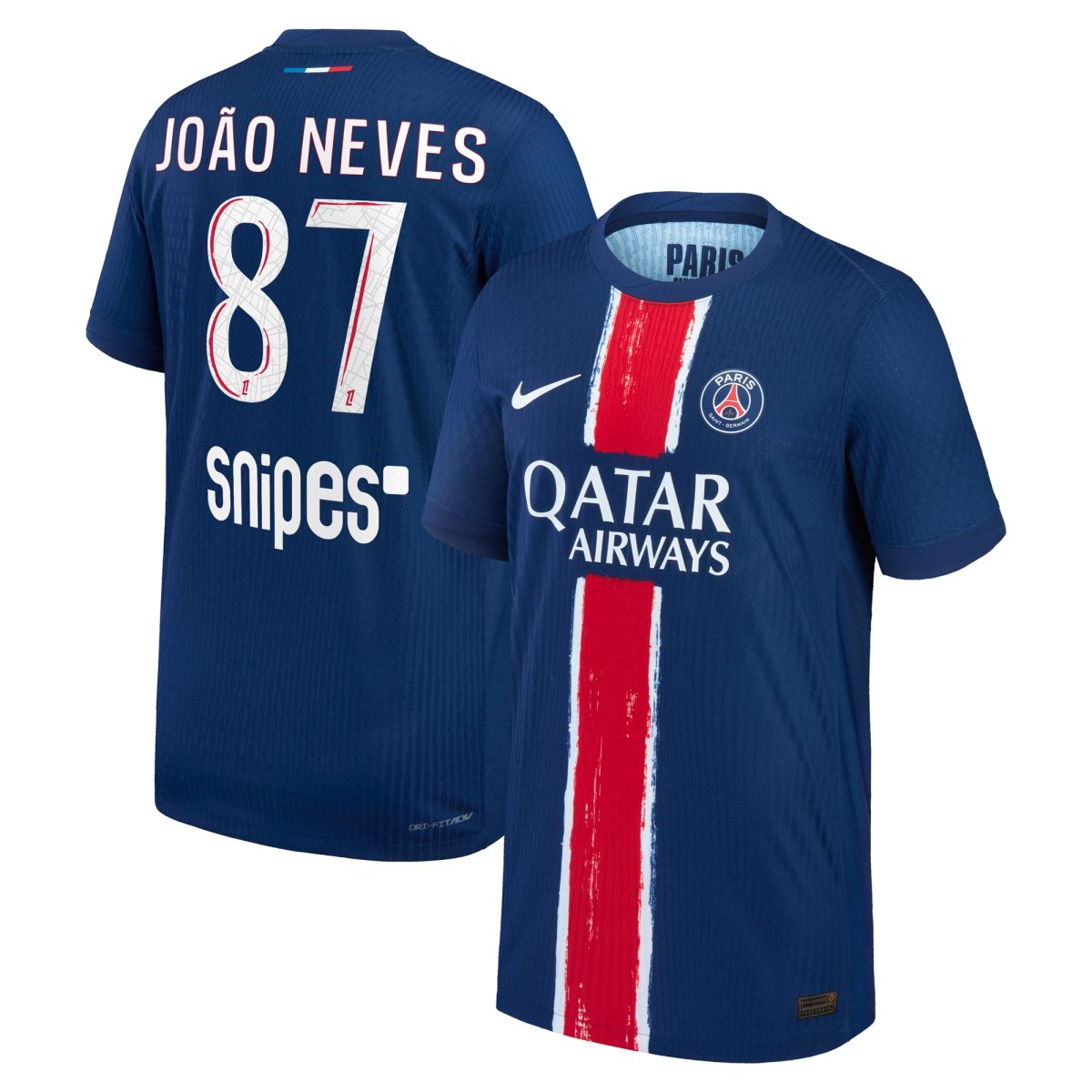 maglia da gara psg nike dri-fit adv home 2024-25 – bambini con stampa joao neves 87 Collezione | Kit e Maglie PSG