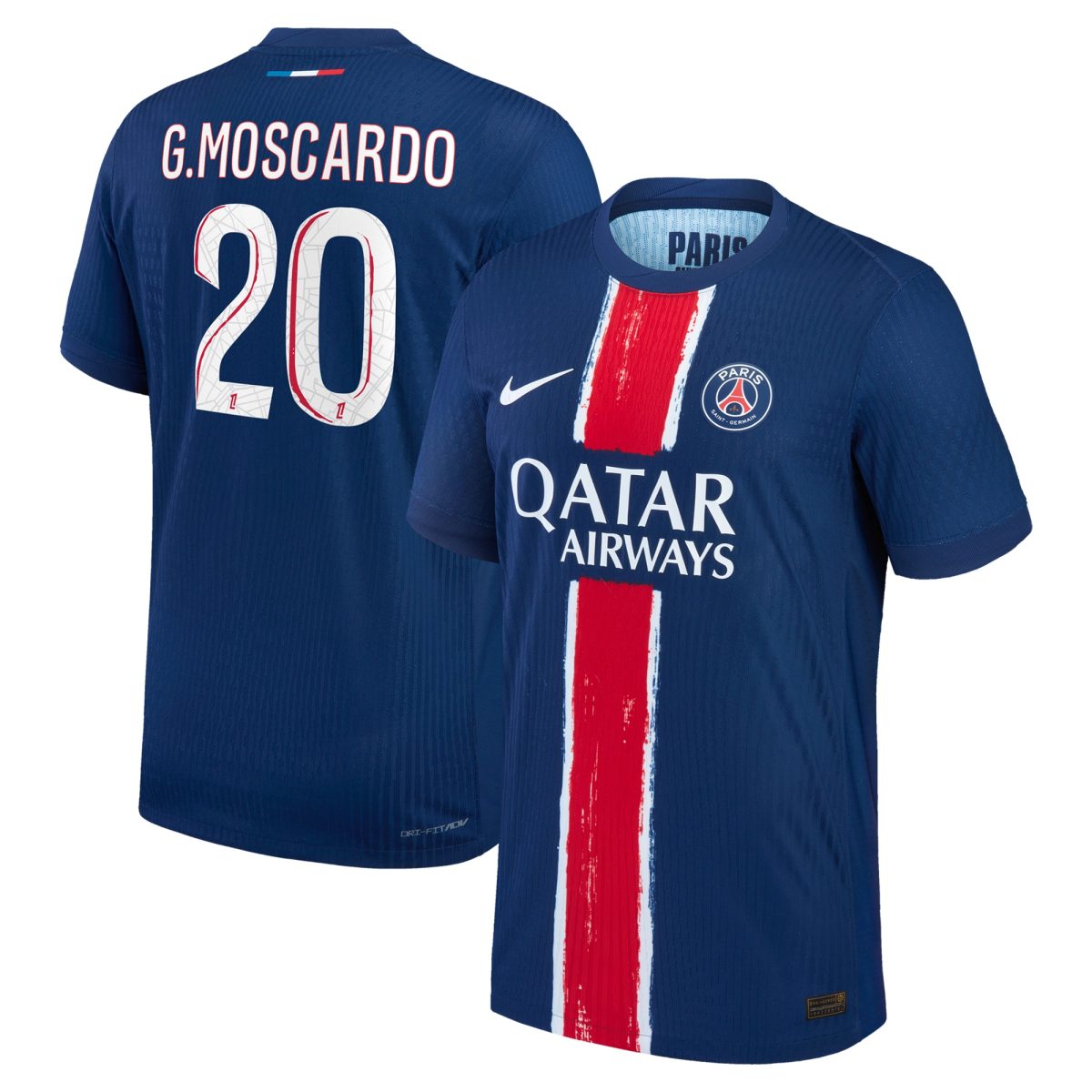 maglia da gara psg nike dri-fit adv home 2024-25 con stampa g.moscardo 20 Collezione | Kit e Maglie PSG