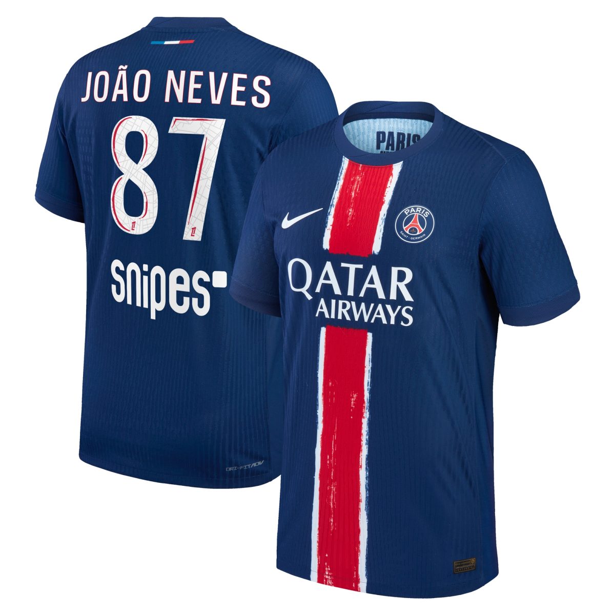 maglia da gara psg nike dri-fit adv home 2024-25 con stampa joao neves 87 Collezione | Kit e Maglie PSG