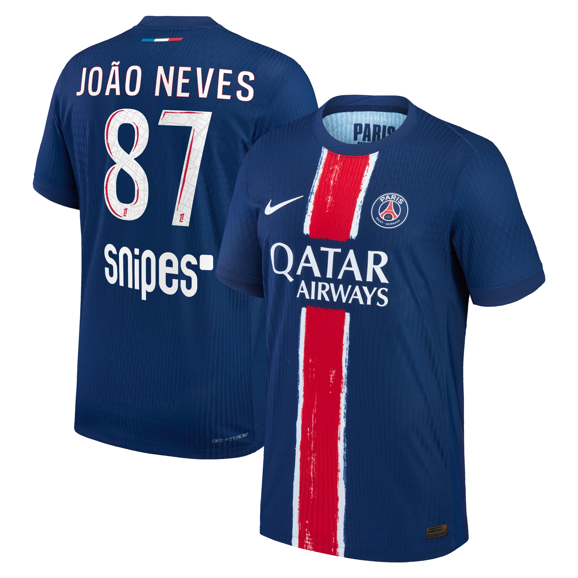 maglia da gara psg nike dri-fit adv home 2024-25 con stampa joao neves 87 Collezione | Kit e Maglie PSG