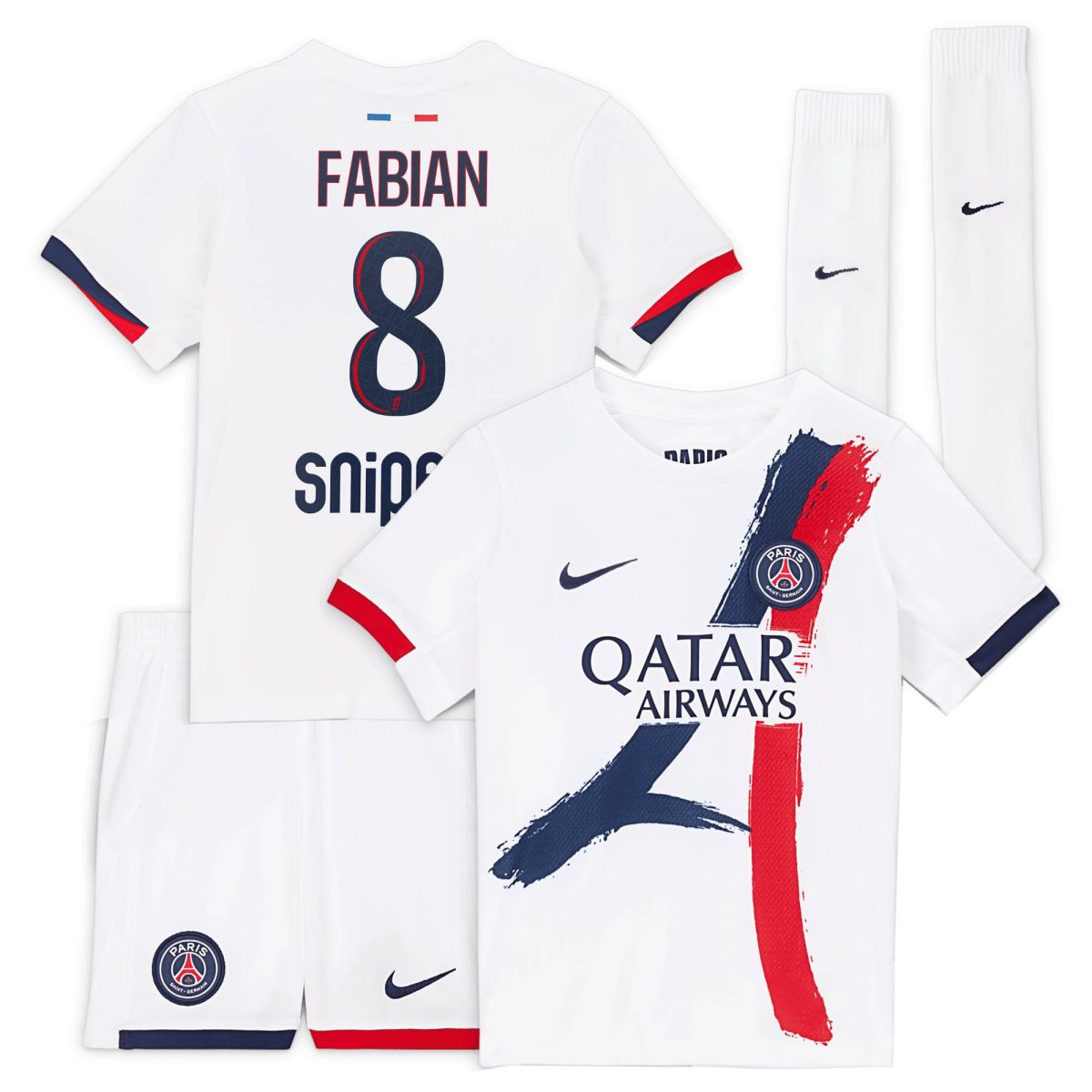 maglia da stadio psg nike away 2024-2025 – bambini piccoli con stampa fabian 8 Collezione | Kit e Maglie PSG