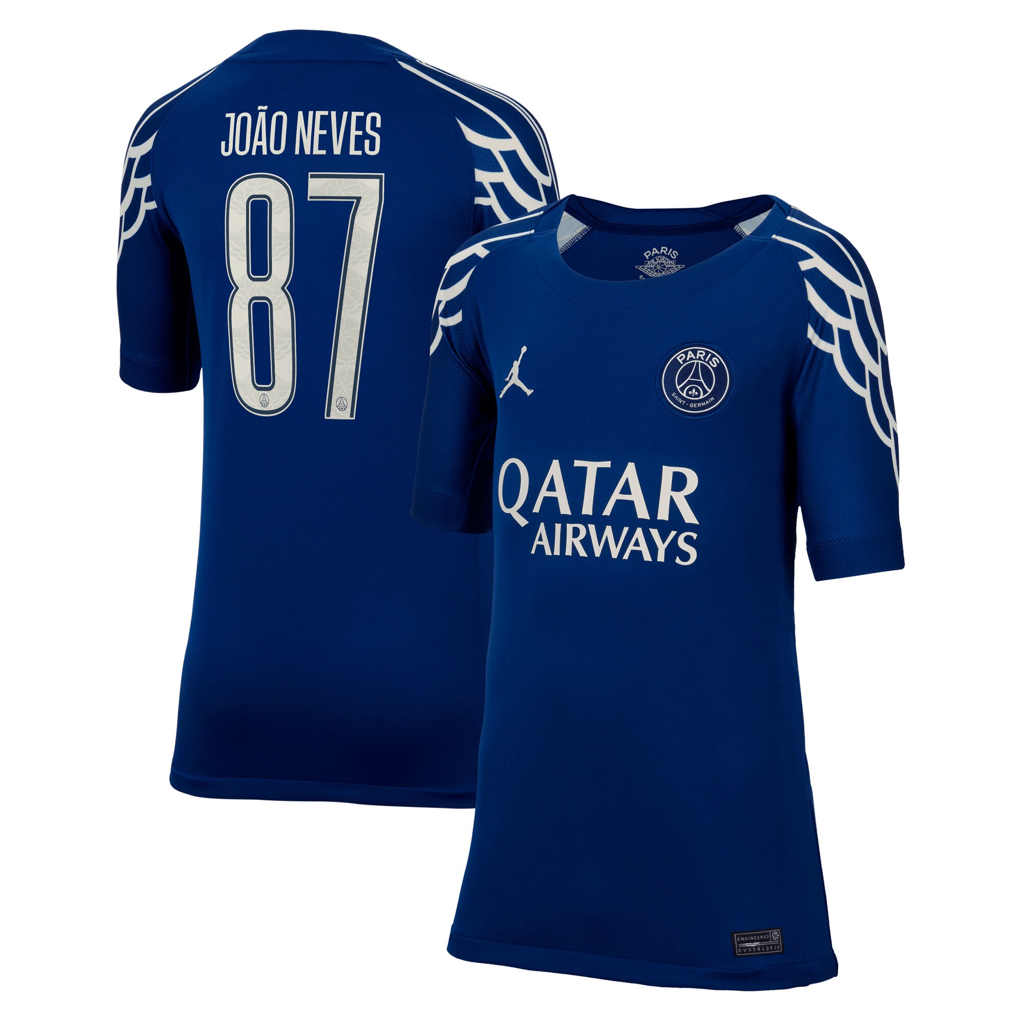maglia jordan fourth stadium del psg 2024-25 – bambini con stampa cup joao neves 87 Collezione | Kit e Maglie PSG