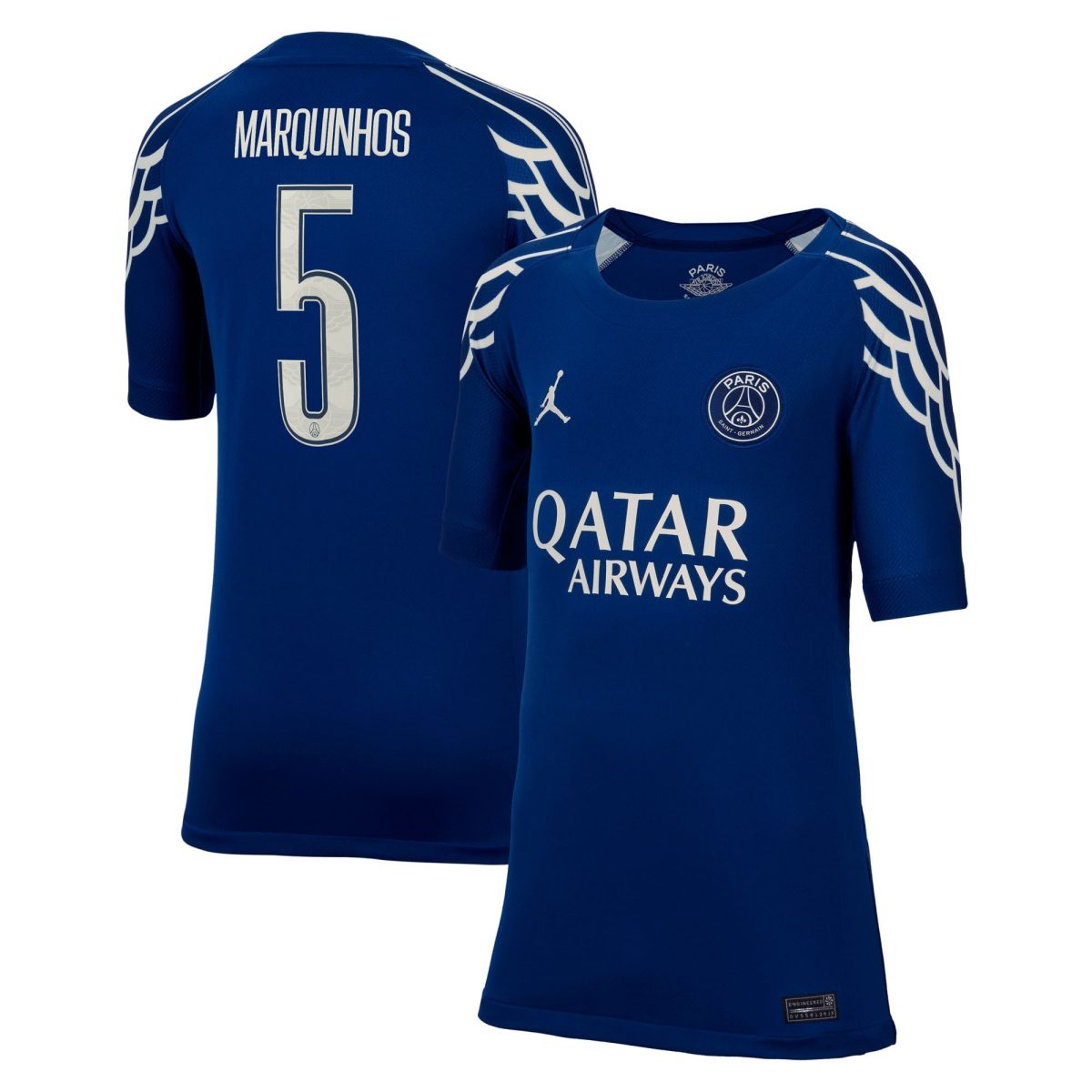 maglia jordan fourth stadium del psg 2024-25 – bambini con stampa cup marquinhos 5 Collezione | Kit e Maglie PSG