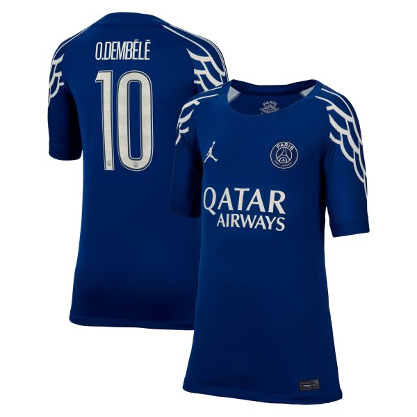 maglia jordan fourth stadium del psg 2024-25 – bambini con stampa cup o.dembele 10 Collezione | Kit e Maglie PSG