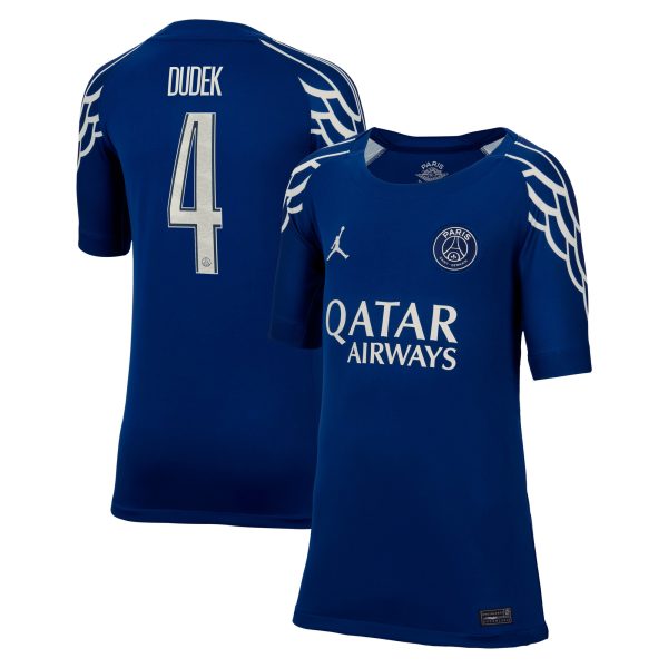maglia jordan fourth stadium del psg 2024-25 – bambini con stampa dudek 4 Collezione | Kit e Maglie PSG