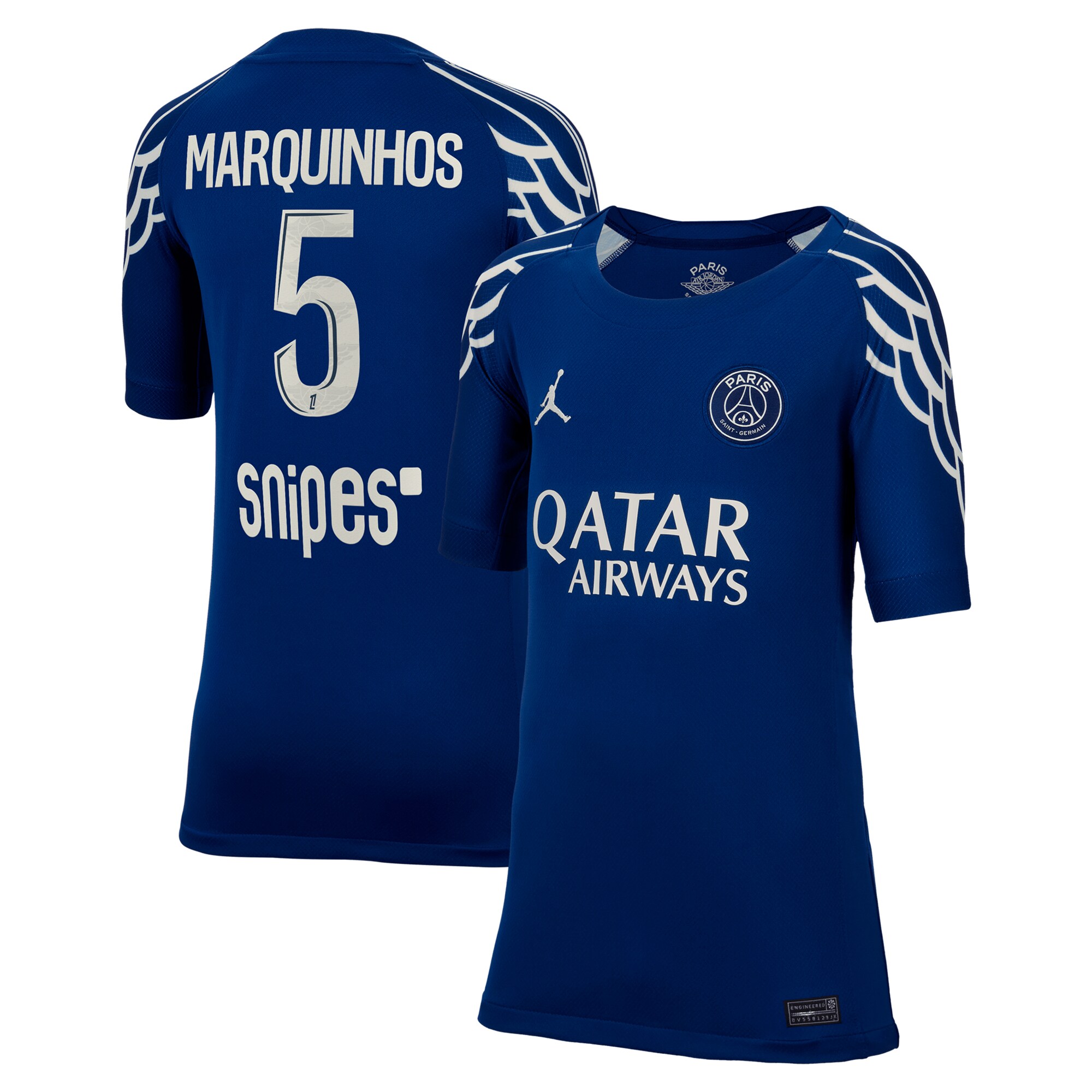 maglia jordan fourth stadium del psg 2024-25 – bambini con stampa marquinhos 5 Collezione | Kit e Maglie PSG
