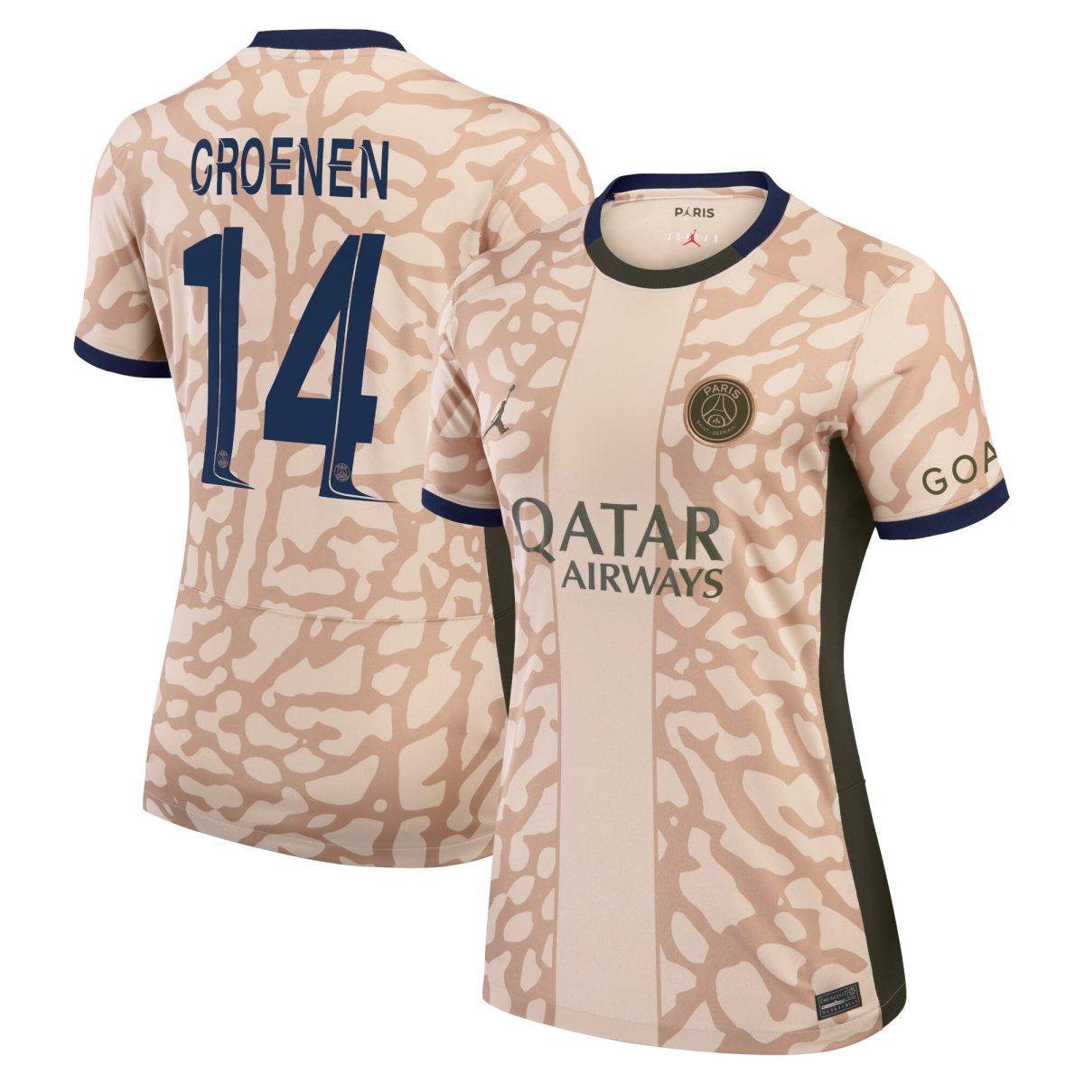 maglia jordan fourth stadium del psg 2324 – donne con stampa groenen 14 Collezione | Kit e Maglie PSG