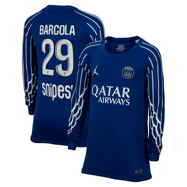 maglia jordan fourth stadium psg 2024-25 – manica lunga – bambini con stampa barcola 29 Collezione | Kit e Maglie PSG
