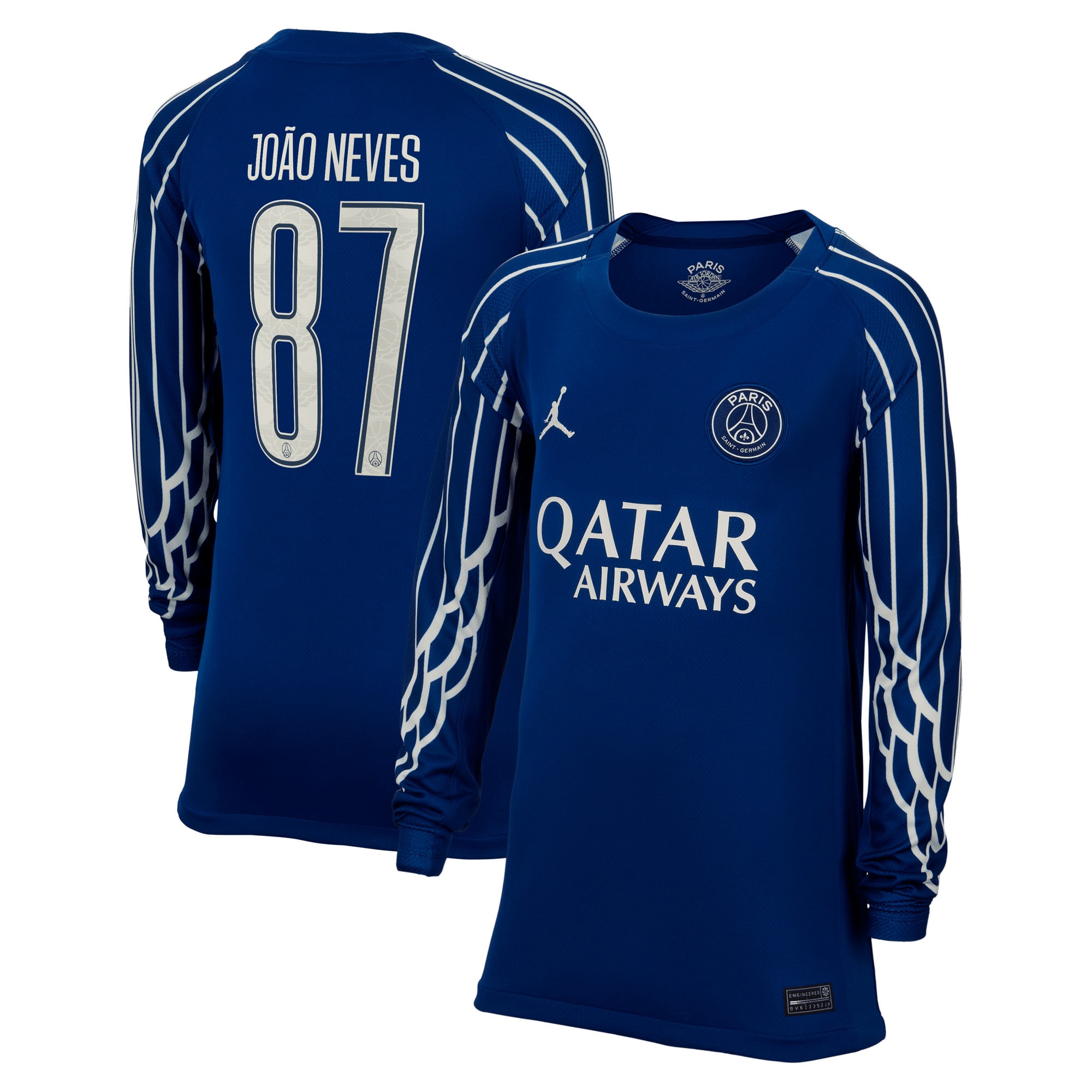 maglia jordan fourth stadium psg 2024-25 – manica lunga – bambini con stampa cup joao neves 87 Collezione | Kit e Maglie PSG