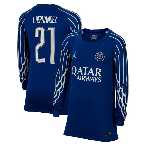 maglia jordan fourth stadium psg 2024-25 – manica lunga – bambini con stampa cup l.hernandez 21 Collezione | Kit e Maglie PSG