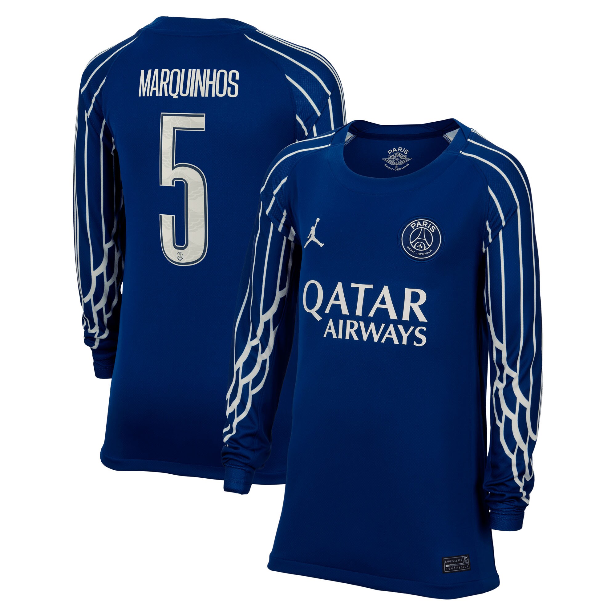 maglia jordan fourth stadium psg 2024-25 – manica lunga – bambini con stampa cup marquinhos 5 Collezione | Kit e Maglie PSG