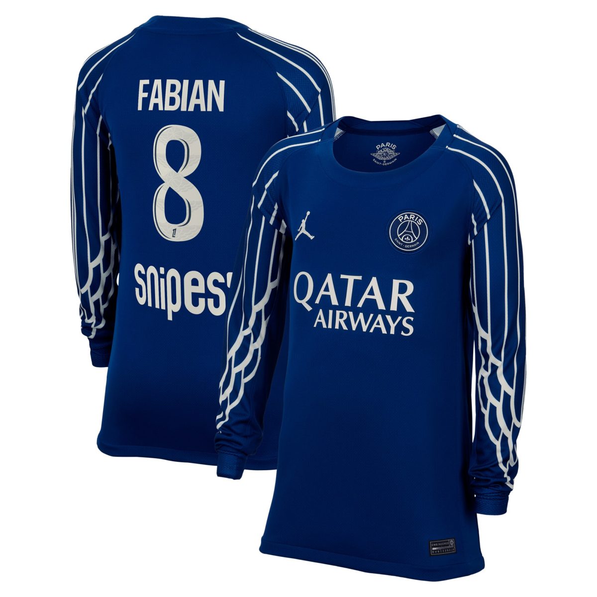 maglia jordan fourth stadium psg 2024-25 – manica lunga – bambini con stampa fabian 8 Collezione | Kit e Maglie PSG