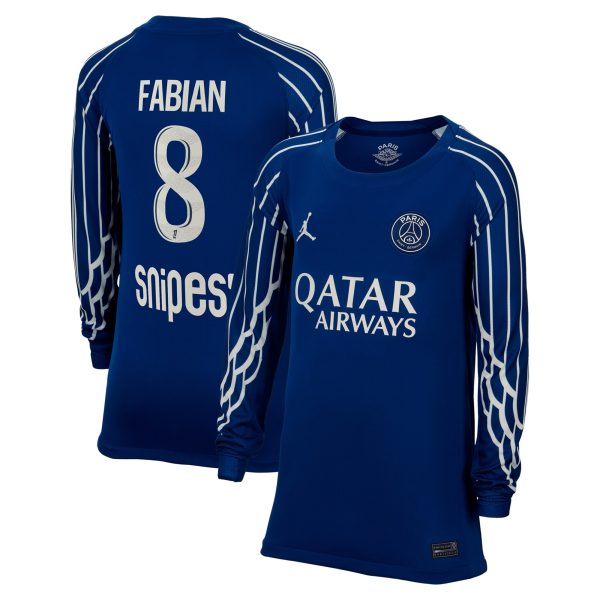 maglia jordan fourth stadium psg 2024-25 – manica lunga – bambini con stampa fabian 8 Collezione | Kit e Maglie PSG