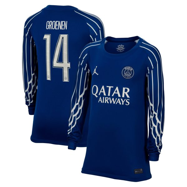 maglia jordan fourth stadium psg 2024-25 – manica lunga – bambini con stampa groenen 14 Collezione | Kit e Maglie PSG