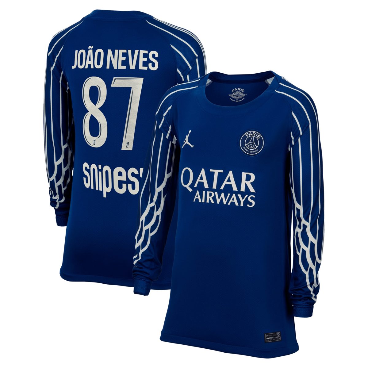 maglia jordan fourth stadium psg 2024-25 – manica lunga – bambini con stampa joao neves 87 Collezione | Kit e Maglie PSG