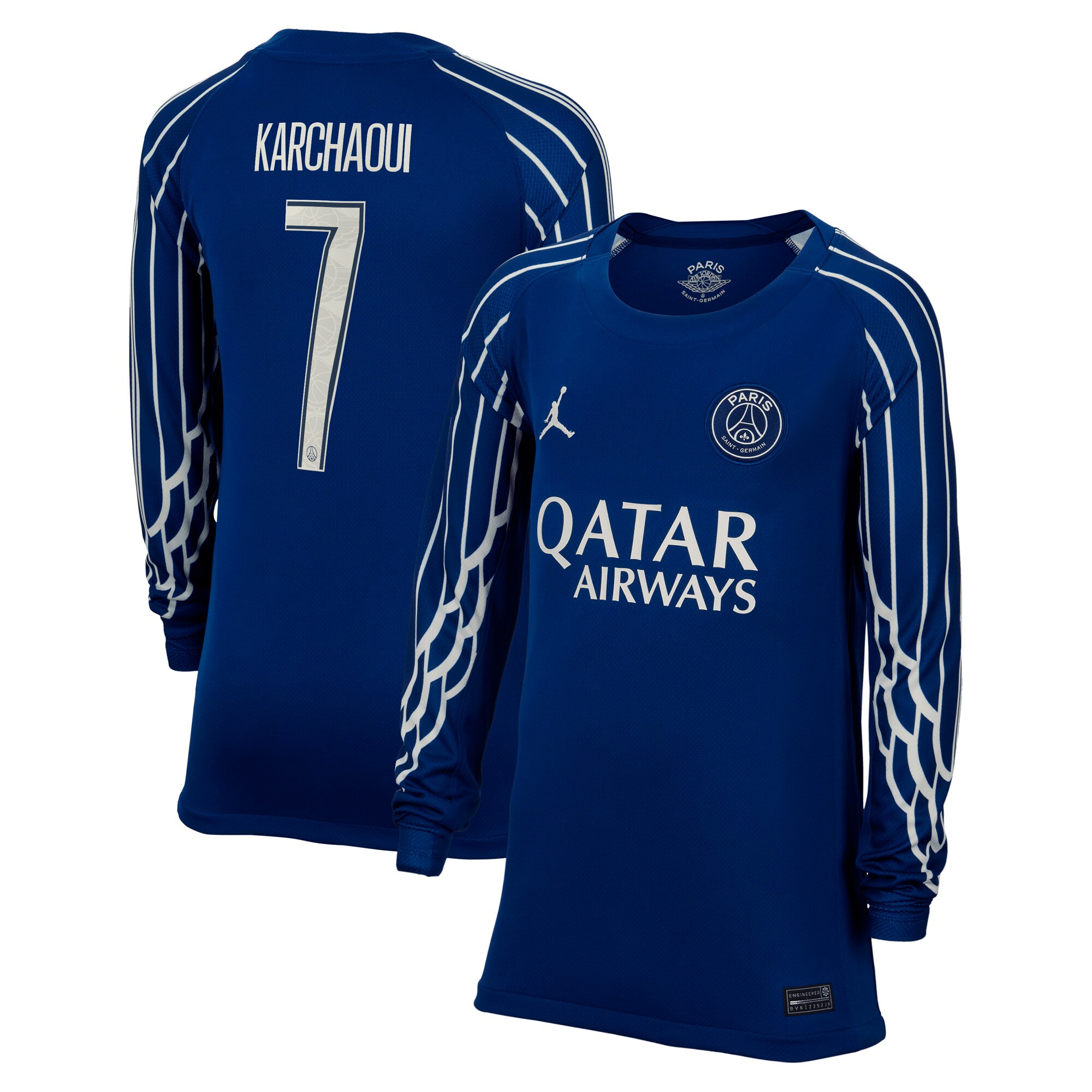 maglia jordan fourth stadium psg 2024-25 – manica lunga – bambini con stampa karchaoui 7 Collezione | Kit e Maglie PSG
