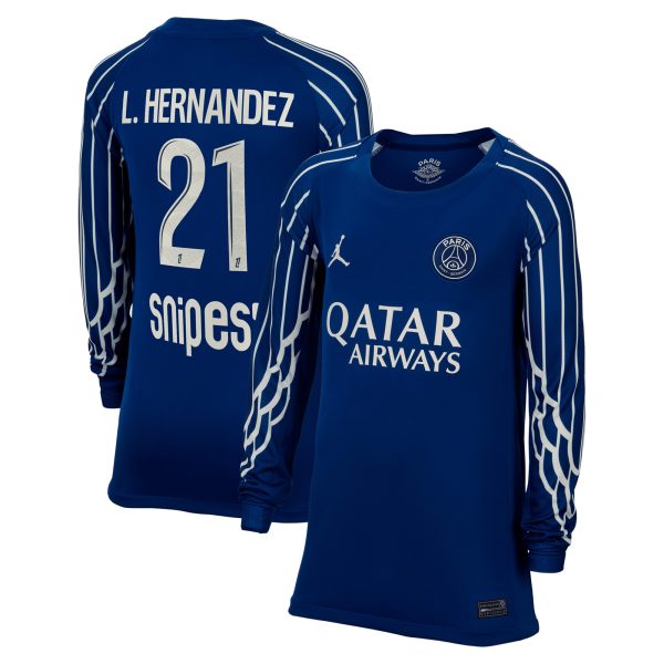 maglia jordan fourth stadium psg 2024-25 – manica lunga – bambini con stampa l.hernandez 21 Collezione | Kit e Maglie PSG
