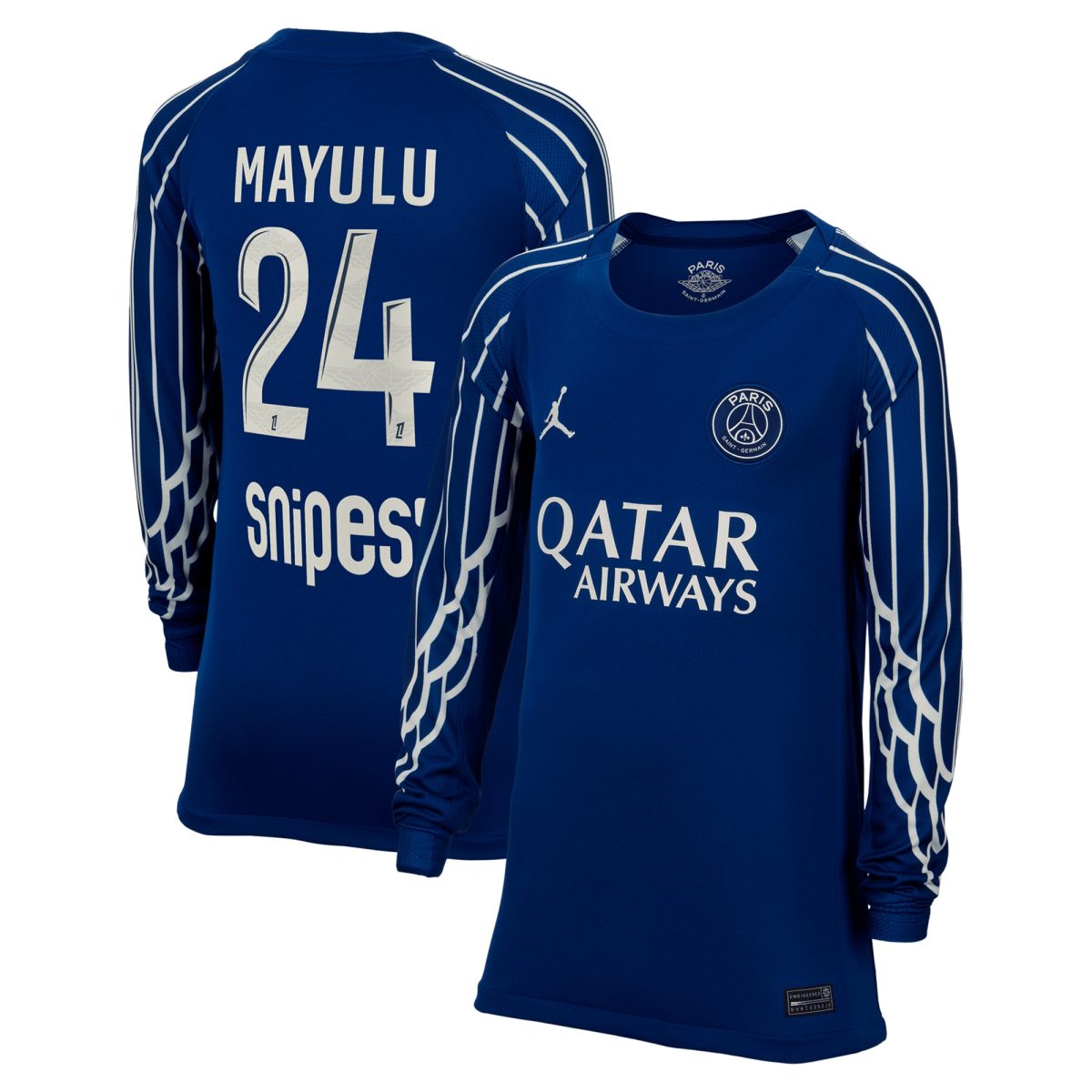 maglia jordan fourth stadium psg 2024-25 – manica lunga – bambini con stampa mayulu 24 Collezione | Kit e Maglie PSG