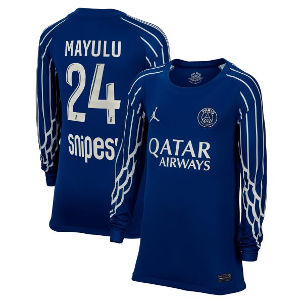 maglia jordan fourth stadium psg 2024-25 – manica lunga – bambini con stampa mayulu 24 Collezione | Kit e Maglie PSG