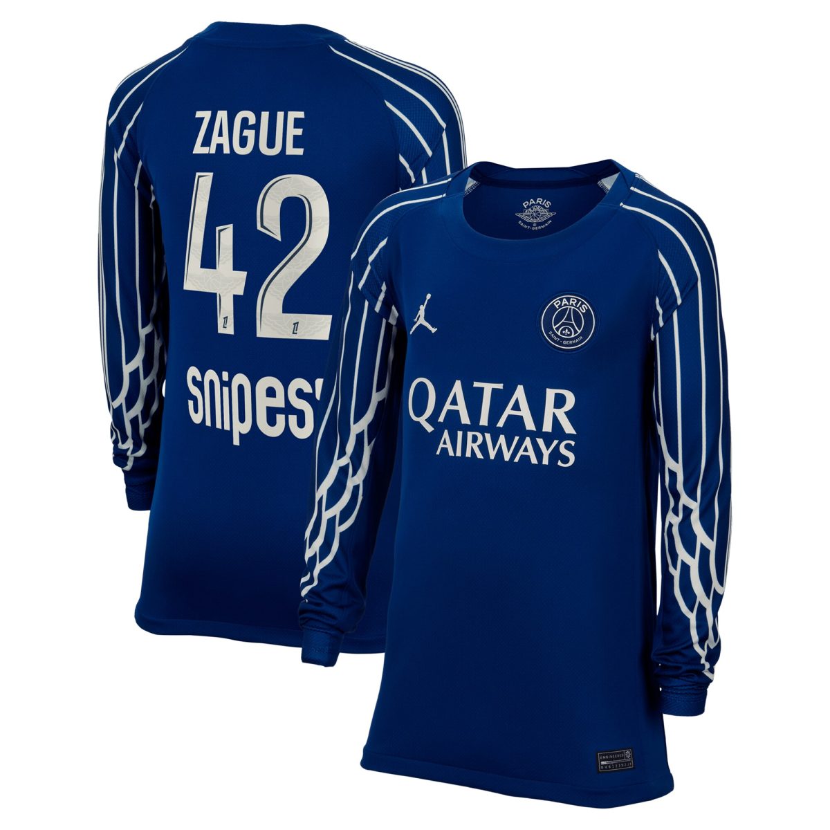 maglia jordan fourth stadium psg 2024-25 – manica lunga – bambini con stampa zague 42 Collezione | Kit e Maglie PSG