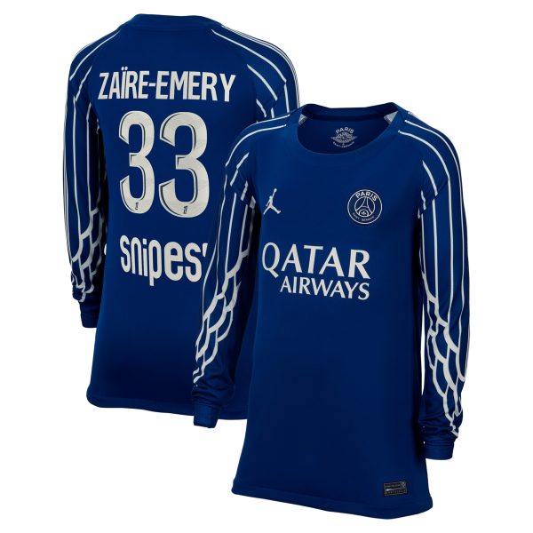 maglia jordan fourth stadium psg 2024-25 – manica lunga – bambini con stampa zaire-emery 33 Collezione | Kit e Maglie PSG