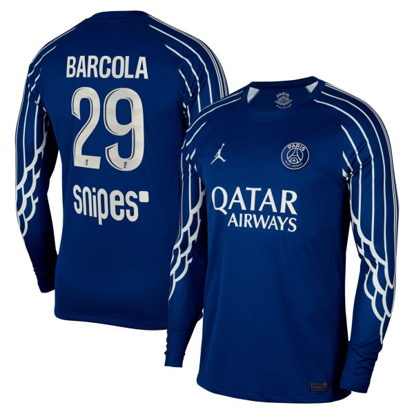 maglia jordan fourth stadium psg 2024-25 – manica lunga con stampa barcola 29 Collezione | Kit e Maglie PSG