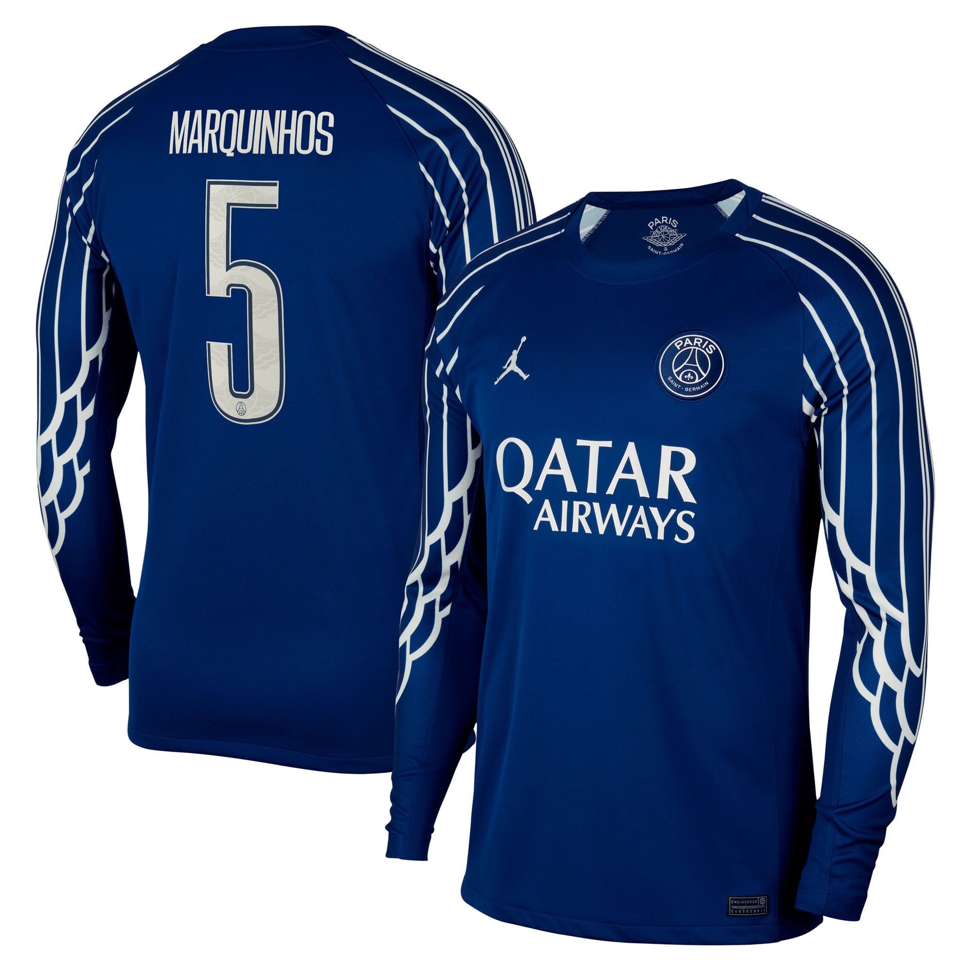 maglia jordan fourth stadium psg 2024-25 – manica lunga con stampa cup marquinhos 5 Collezione | Kit e Maglie PSG