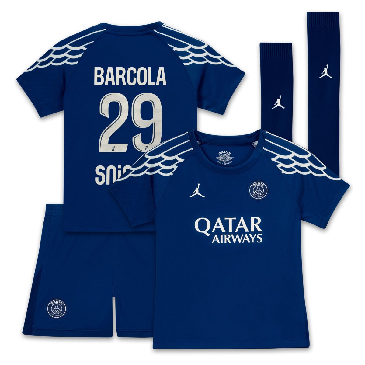 maglia psg jordan fourth stadium 2024-25 – bambini piccoli con stampa barcola 29 Collezione | Kit e Maglie PSG