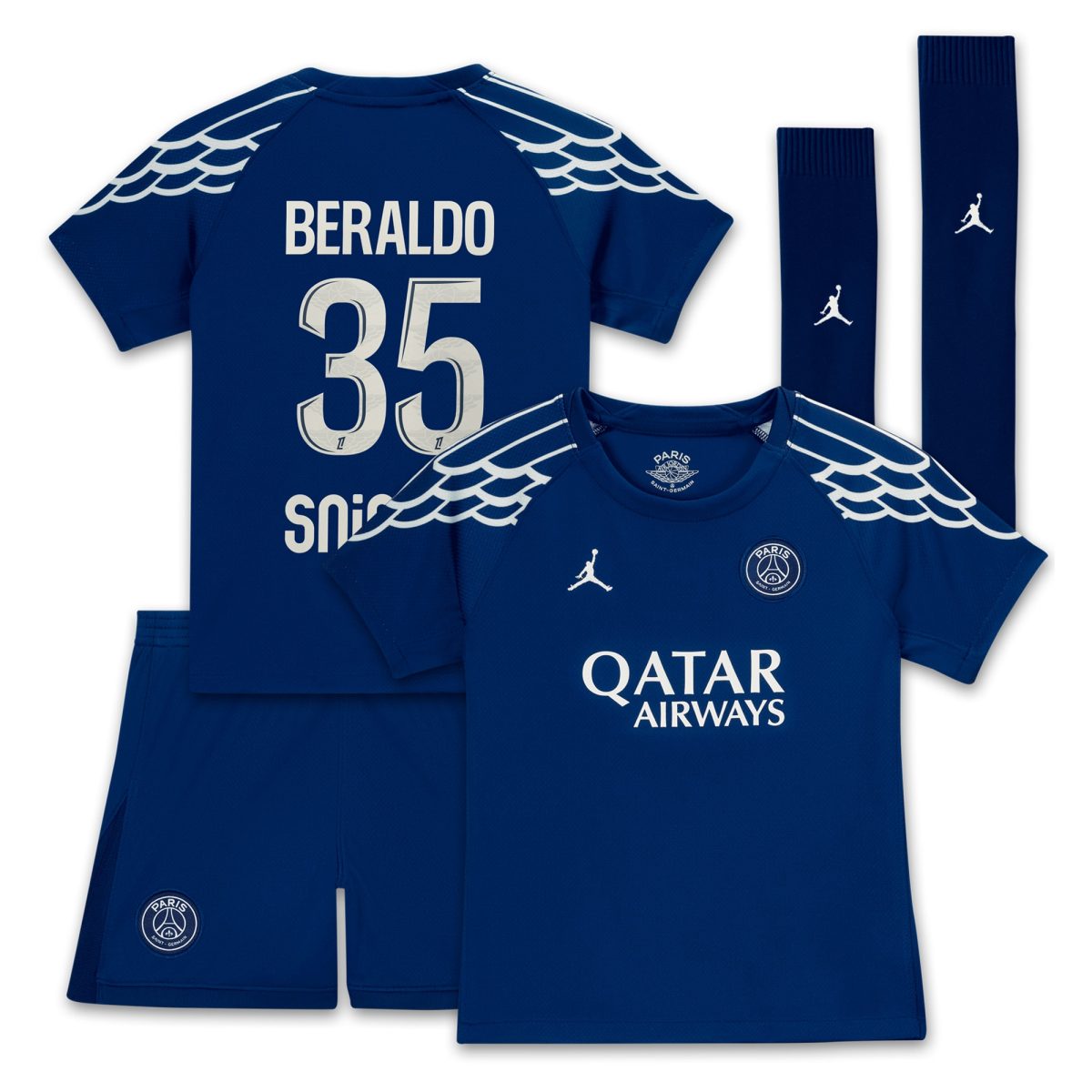 maglia psg jordan fourth stadium 2024-25 – bambini piccoli con stampa beraldo 35 Collezione | Kit e Maglie PSG