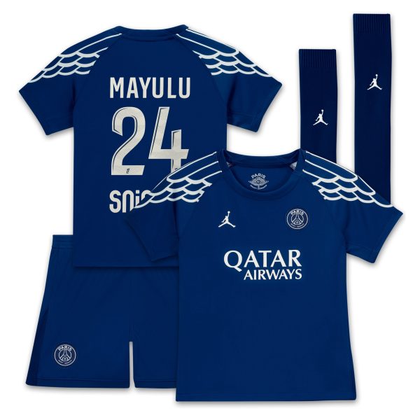 maglia psg jordan fourth stadium 2024-25 – bambini piccoli con stampa mayulu 24 Collezione | Kit e Maglie PSG