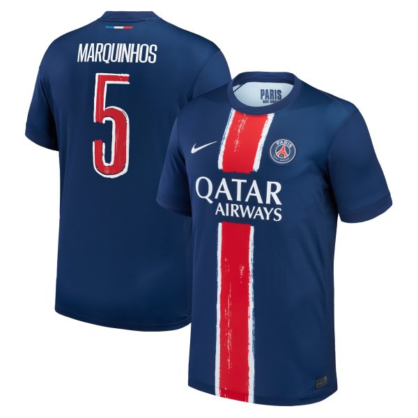 maglia psg nike home stadium 2024-25 – bambini con stampa cup marquinhos 5 Collezione | Kit e Maglie PSG
