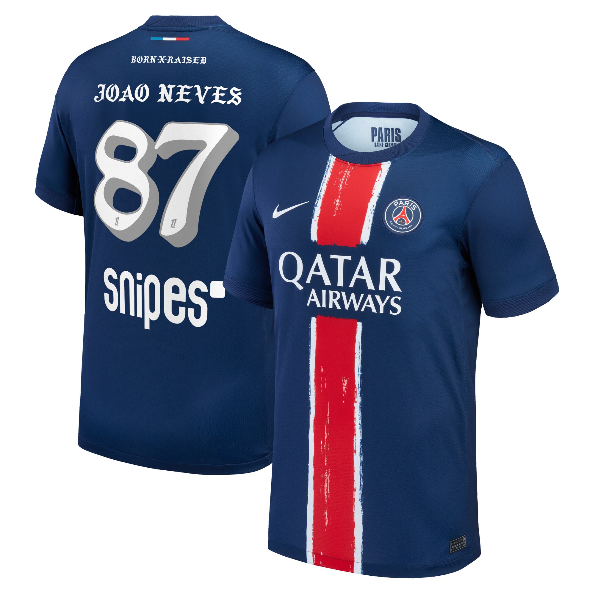 maglia psg nike home stadium 2024-25 con stampa joão neves 87 born x raised Collezione | Kit e Maglie PSG