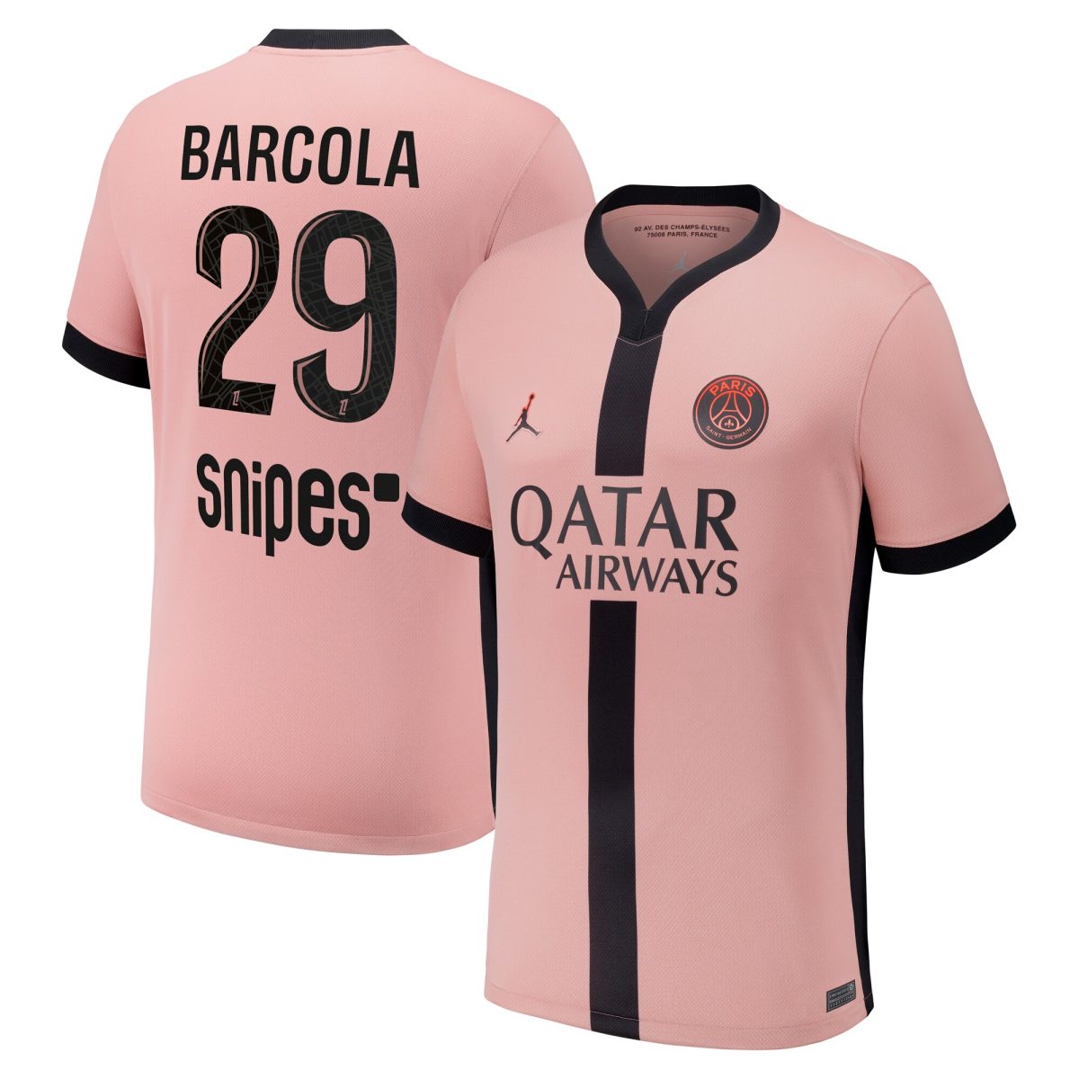 maglia psg x jordan terzo stadio 2024-25 con stampa barcola 29 Collezione | Kit e Maglie PSG
