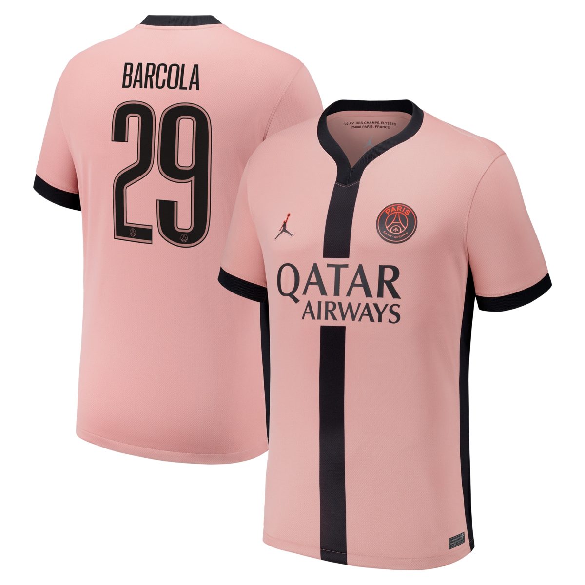 maglia psg x jordan terzo stadio 2024-25 con stampa cup barcola 29 Collezione | Kit e Maglie PSG