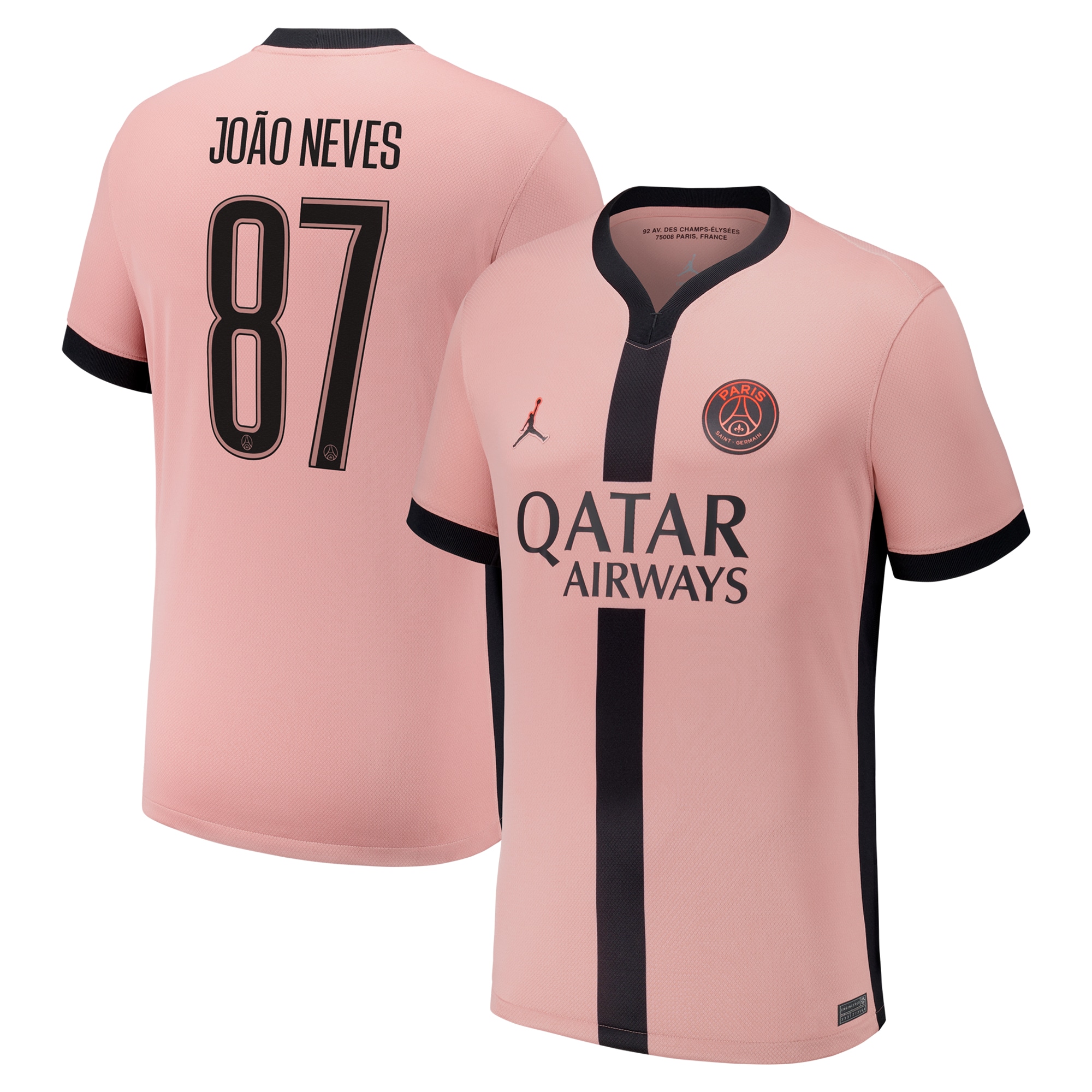 maglia psg x jordan terzo stadio 2024-25 con stampa cup joao neves 87 Collezione | Kit e Maglie PSG