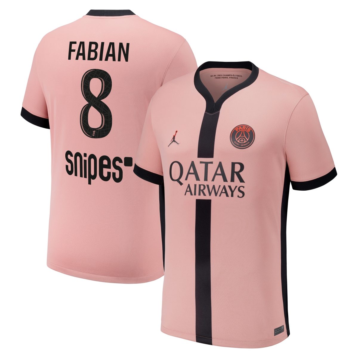 maglia psg x jordan terzo stadio 2024-25 con stampa fabian 8 Collezione | Kit e Maglie PSG