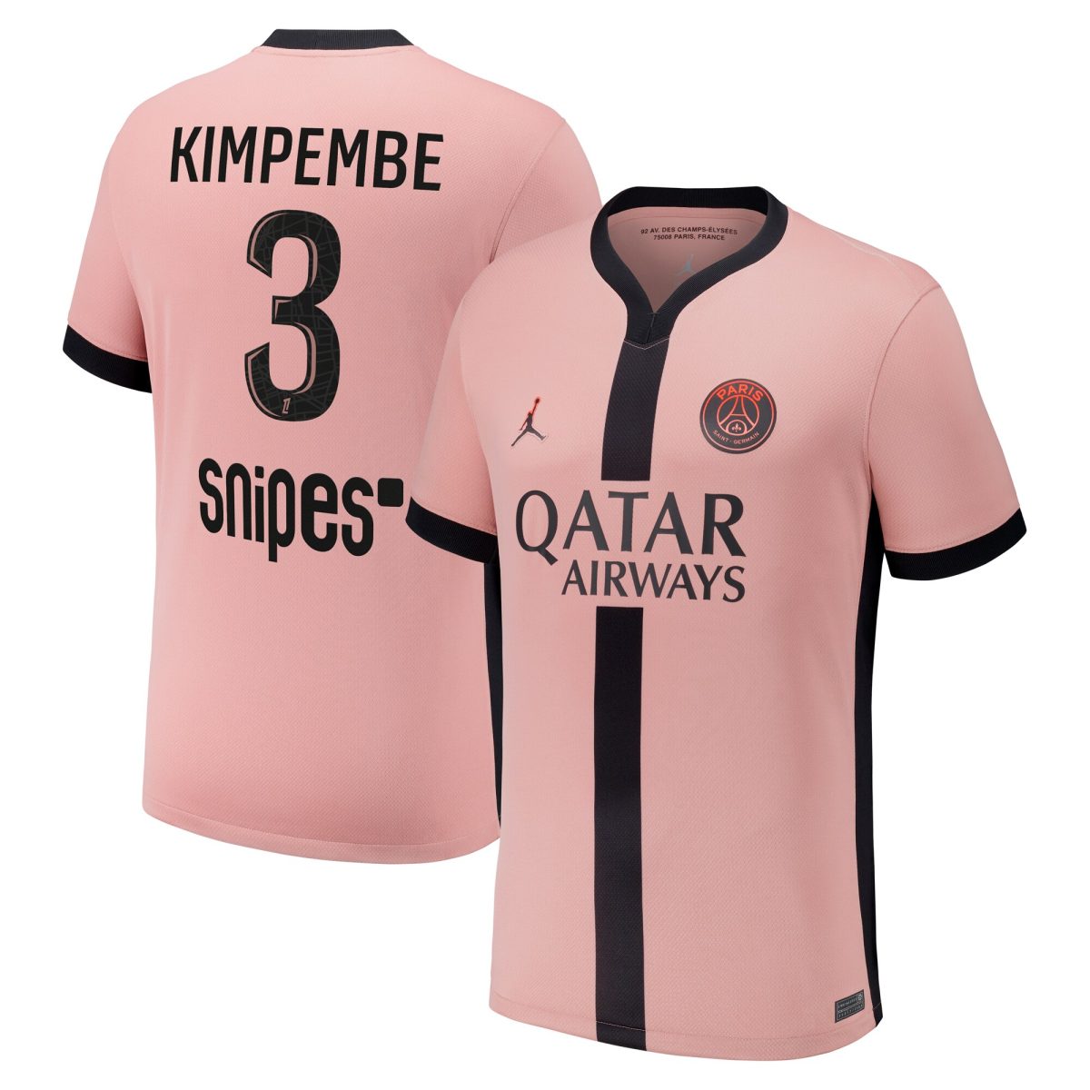 maglia psg x jordan terzo stadio 2024-25 con stampa kimpembe 3 Collezione | Kit e Maglie PSG