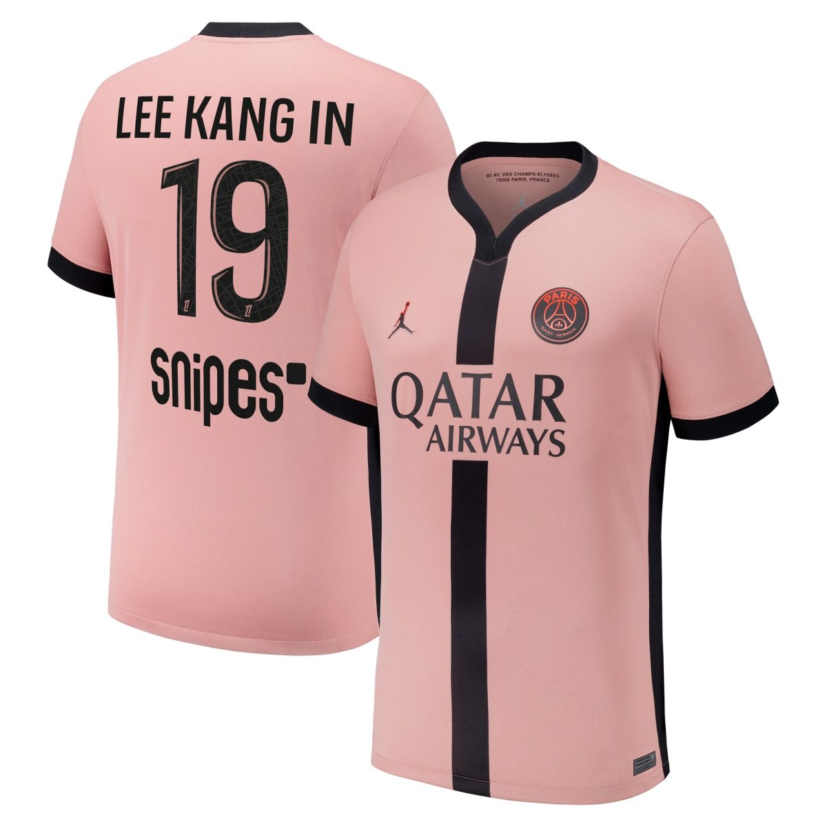 maglia psg x jordan terzo stadio 2024-25 con stampa lee kang in 19 Collezione | Kit e Maglie PSG