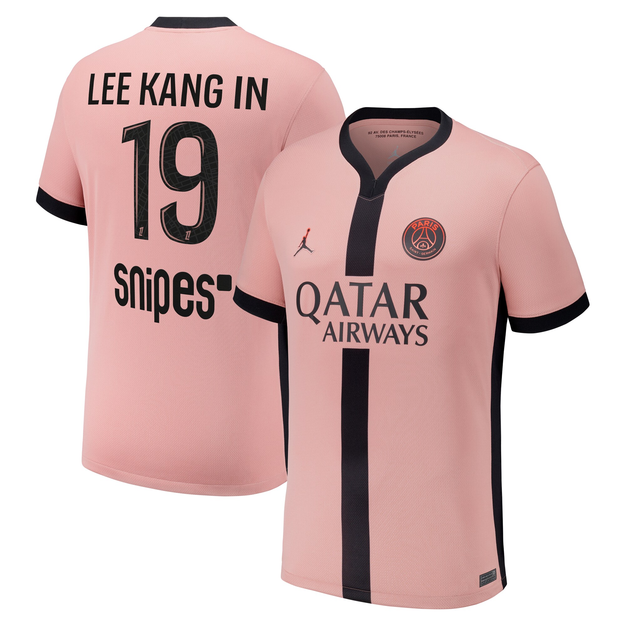 maglia psg x jordan terzo stadio 2024-25 con stampa lee kang in 19 Collezione | Kit e Maglie PSG