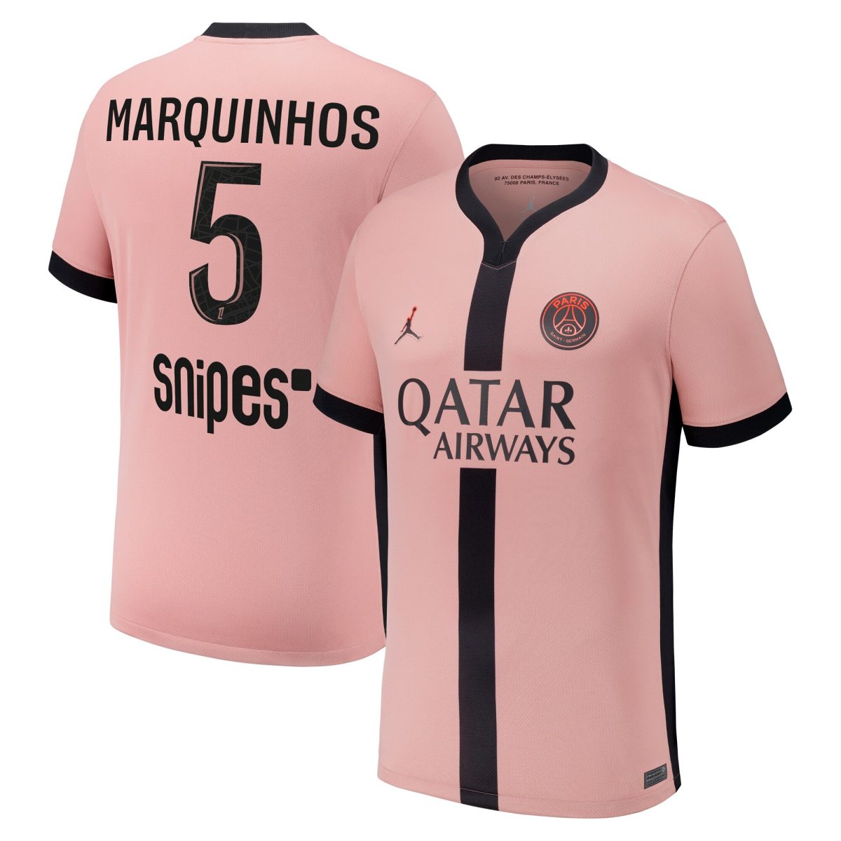 maglia psg x jordan terzo stadio 2024-25 con stampa marquinhos 5 Collezione | Kit e Maglie PSG