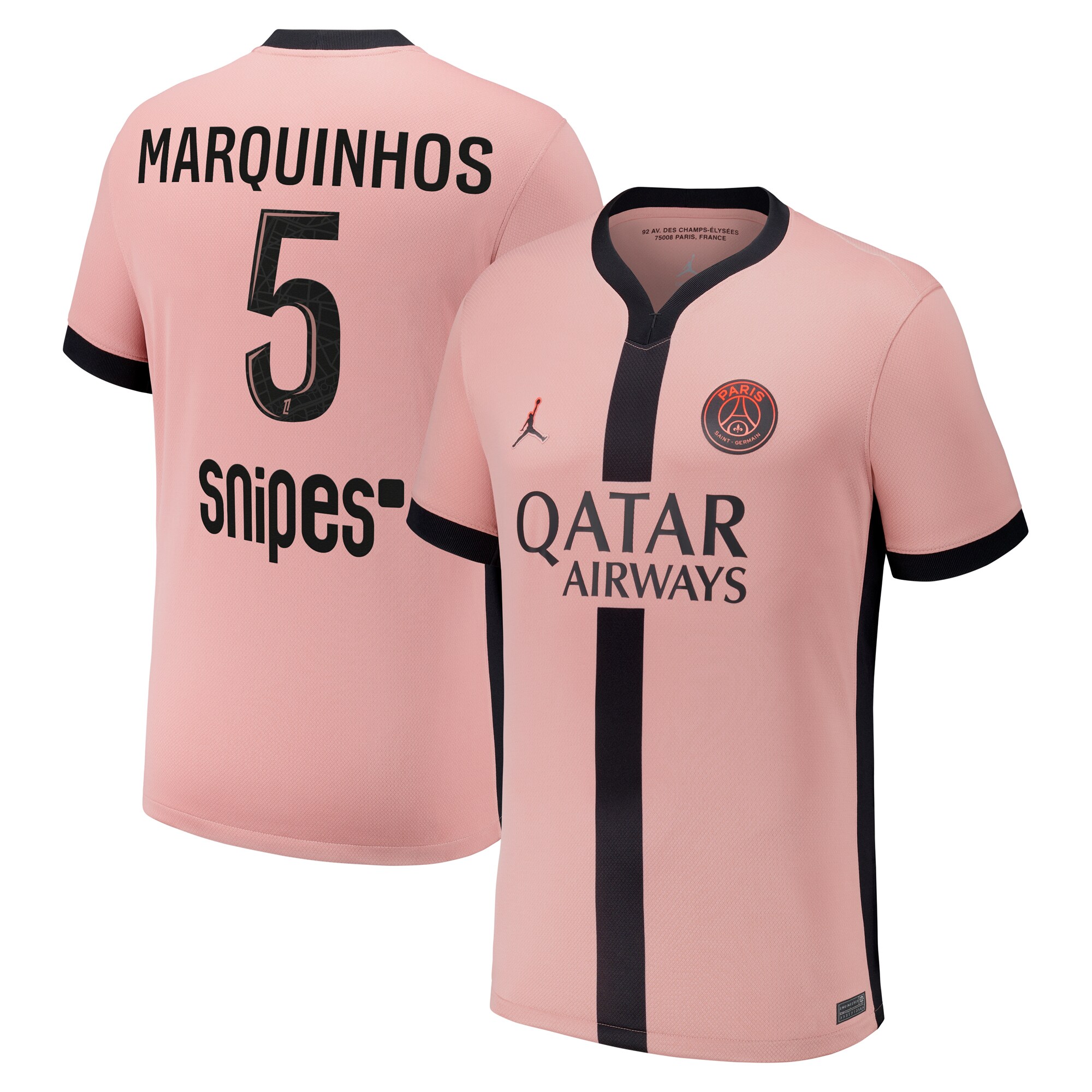 maglia psg x jordan terzo stadio 2024-25 con stampa marquinhos 5 Collezione | Kit e Maglie PSG