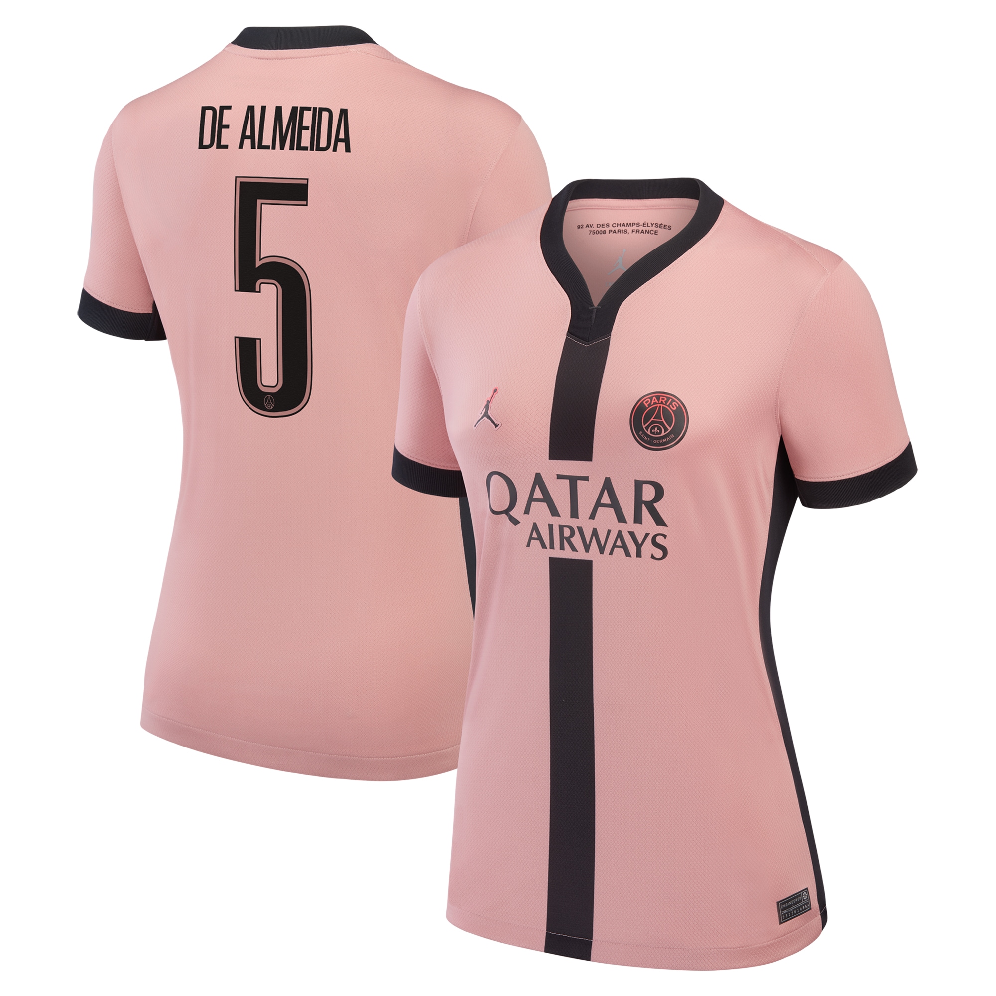 maglia terzo stadio psg jordan 2024-25 – donne con stampa de almeida 5 Collezione | Kit e Maglie PSG