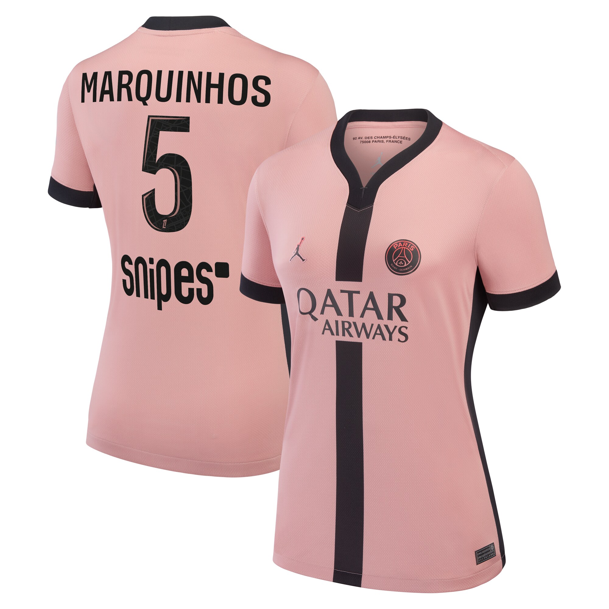 maglia terzo stadio psg jordan 2024-25 – donne con stampa marquinhos 5 Collezione | Kit e Maglie PSG