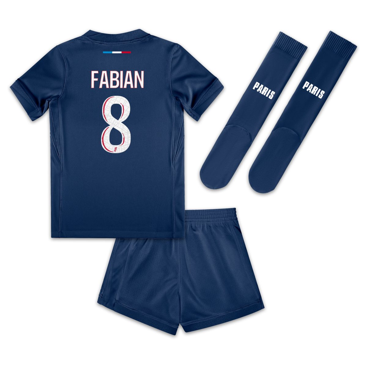 mini divisa home psg nike 2024-25 – bambini piccoli con stampa fabian 8 Collezione | Kit e Maglie PSG