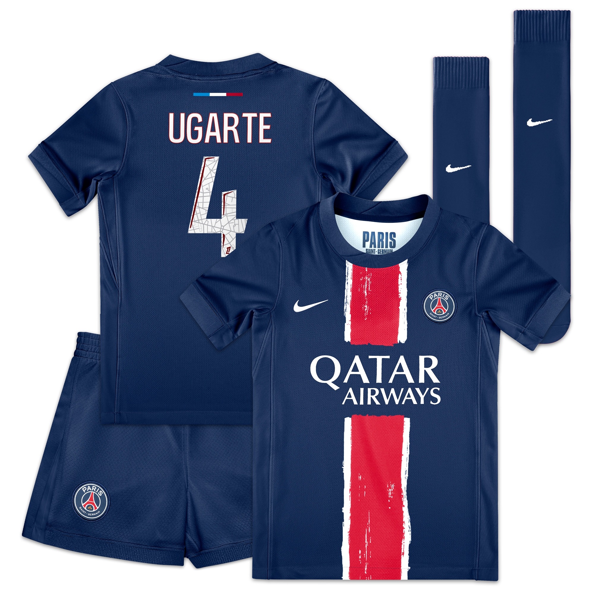 mini divisa home psg nike 2024-25 – bambini piccoli con stampa ugarte 4 Collezione | Kit e Maglie PSG